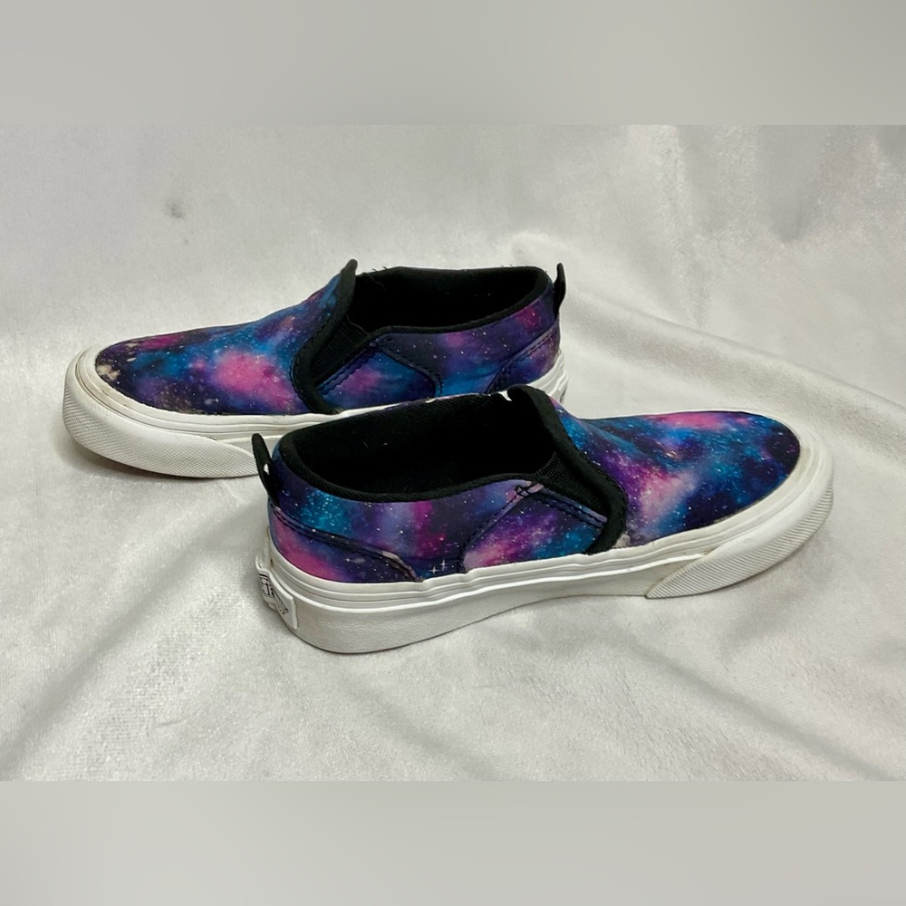Vans Girl's Asher Galaxy Multicolor Canvas Slip On Skate Shoes Size 11 - Picture 4 of 9
